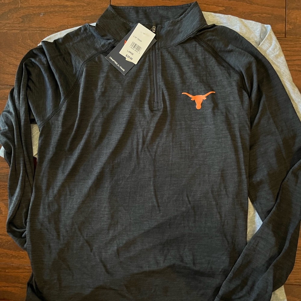 UT (University of Texas) short sleeve t-shirt AND long sleeve quarter zip.  NEW